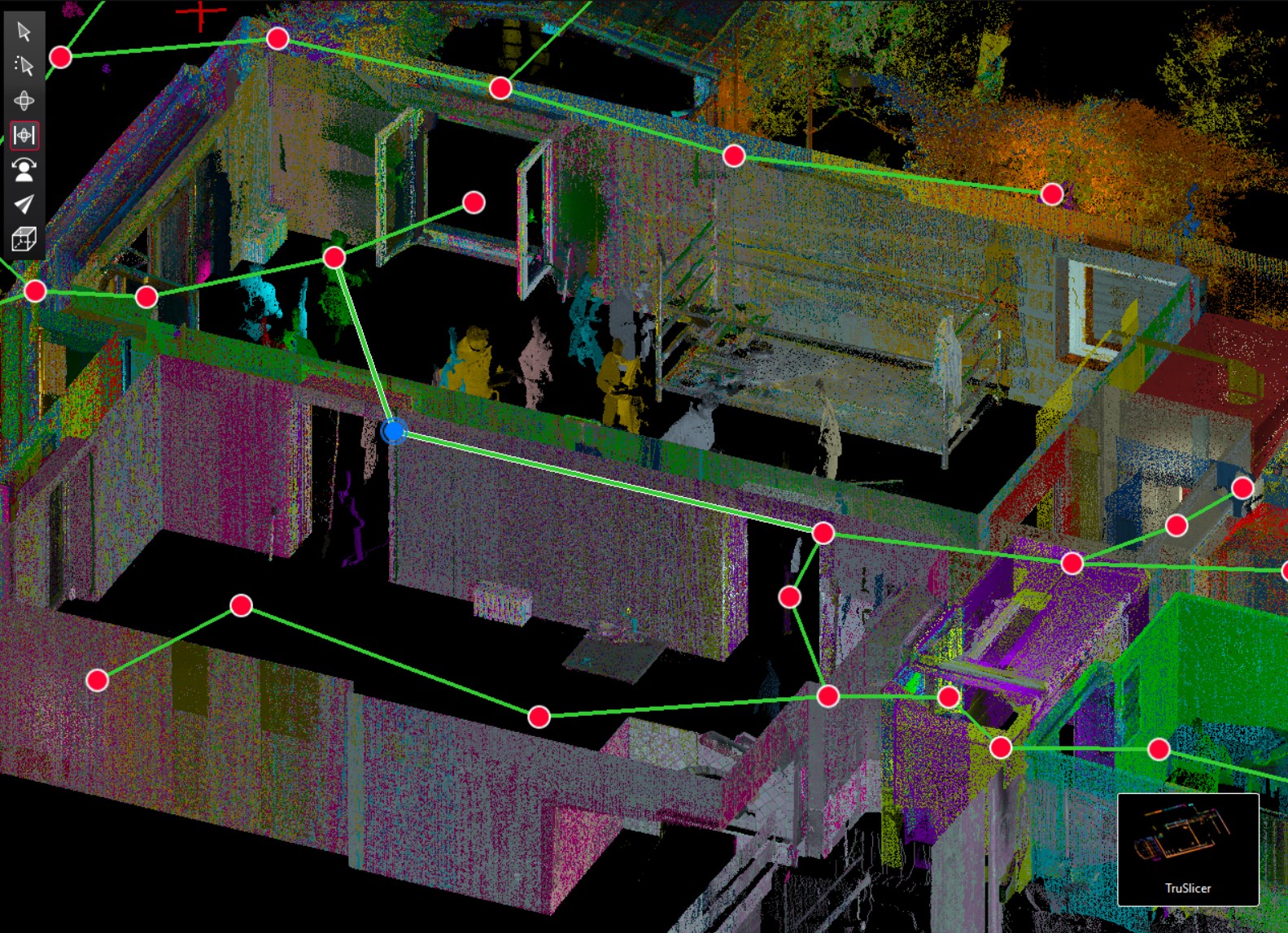 Rilievo laser scanner della distribuzione interna di un ufficio privato